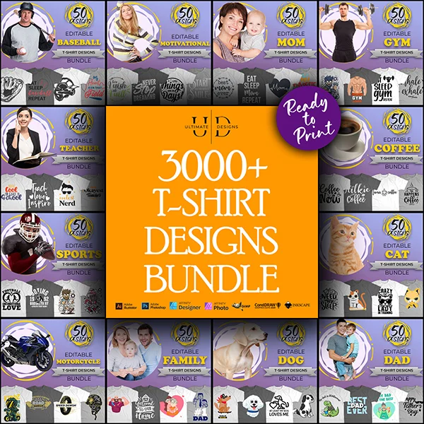 3000 T-Shirt Designs Bundle